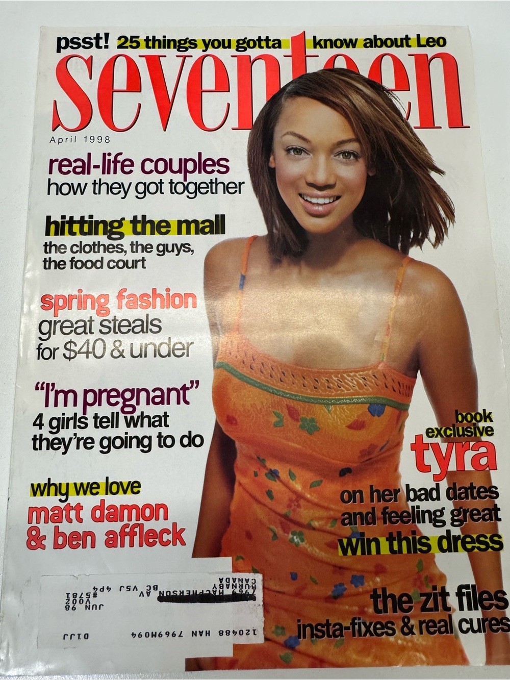 Seventeen 17 Teen Magazine April 1998 Tyra Banks